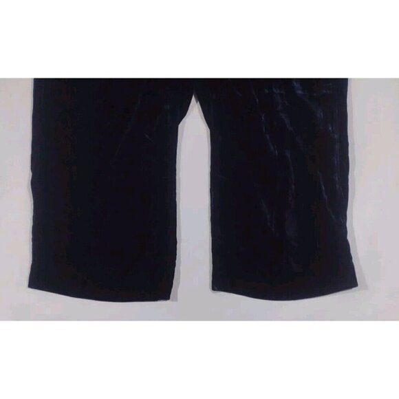 J. Crew Pull On Peyton Velvet Pants Blue Wide Leg Cropped AT575 - Picture 4 of 8